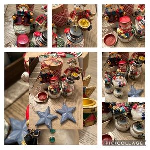 🎄Christmas Snowman’s-Candle Holder Christmas Box - 2 Wooden Stars-1 Star Holder